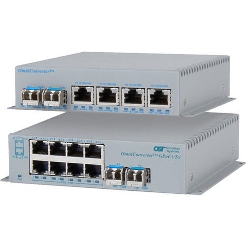 OMNICONVERTER 4X 10/100/1000T POE+ TO 100/1000X SFP GPOE+/SX DC