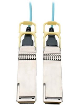 5M FIBER QSFP28 TO QSFP28 ACTIVE OPTICAL 100GB M/M AQUA CABLE
