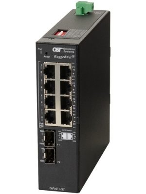 RUGGEDNET GPOE+/MI 48VDC 1X2PIN 8X 10/100/1000 TO 2X 1000BASE-X SFP