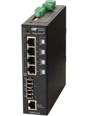 RUGGEDNET GHPOE/MI 60W LC SM 4X 10/100/1000T - 2X 1000X 12KM DC