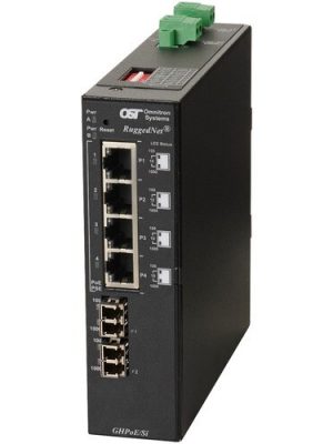 RUGGEDNET GHPOE/SI 60W LC SM 4X 10/100/1000T - 2X 1000X 12KM DC