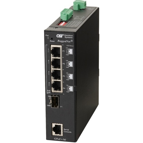 RUGGEDNET GPOE+/MI SFP4X 10/100/1000T-1000X SFP DC