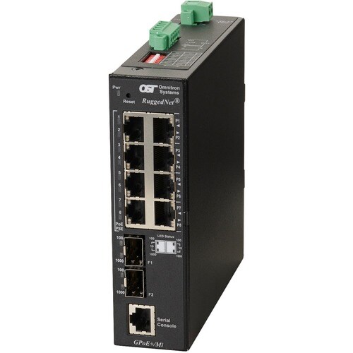 RUGGEDNET GPOE+/MI SFP 8X 10/100/1000T - 2X 1000X SFP DC
