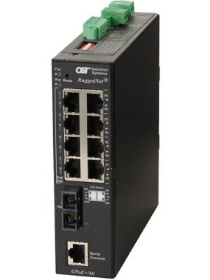 RUGGEDNET GPOE+/MI SC MM 1310NM 8X 10/100/1000T - 2X 1000X 2KM DC