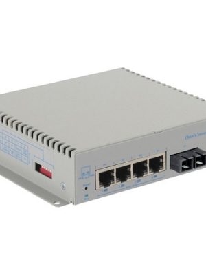 OMNICONVERTER GPOE+/M 2KM 4X 10/100/1000T - 1000X SCMM DC EXT