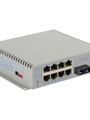 OMNICONVERTER GPOE+/M 550M 8X 10/100/1000T - 1000X SC MM AC