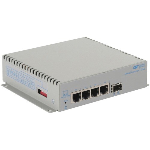 OMNICONVERTER G/SX SFP SWITCH 4X 10/100/1000T 1000X SFP DC EXT