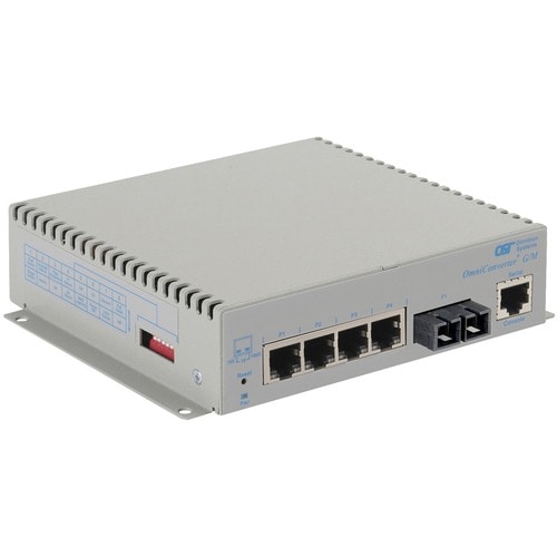 OMNICONVERTER G/M SC MM 550M 4X 10/100/1000T TO 1000X DC EXT TMP