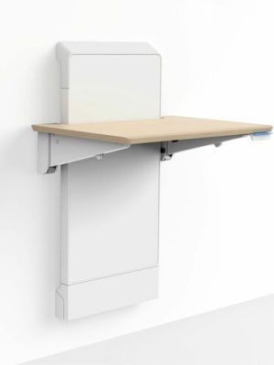 WORKFIT ELEVATE WALL DESK SNOW AND MAPLE