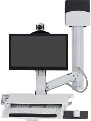 SV COMBO ARM WORKSURFACE W/ SML CPU HOLD PAN BWT