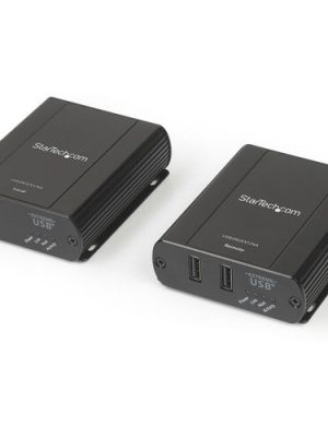 2 PORT USB 2.0 EXTENDER HUB USB-A OVER CAT5/6 ETHERNET RJ45
