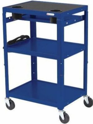 MOBILE INSTRUCTOR CART CABINET 6OUT ELECTRICAL ROYAL BLUE