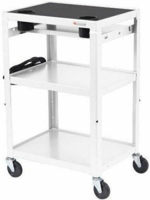 MOBILE INSTRUCTOR CART CABINET 6OUT ELECTRICAL ARCTIC WHT