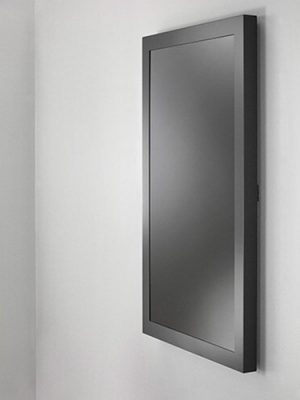 65IN PORTRAIT ON-WALL KIOSK W/GLASS BLK