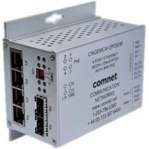 6 PORT GB E NET MEDIA CONVERT 2 SFP FX 4TX W/30W POE+ 2 CONTACTS