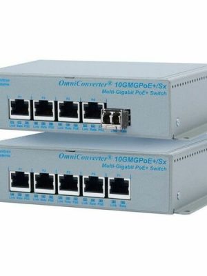 OMNICONVERTER 10GMGPOE+SX RJ-45 POE+ 2X MULTIGIG 2X 10/100/1000 DC