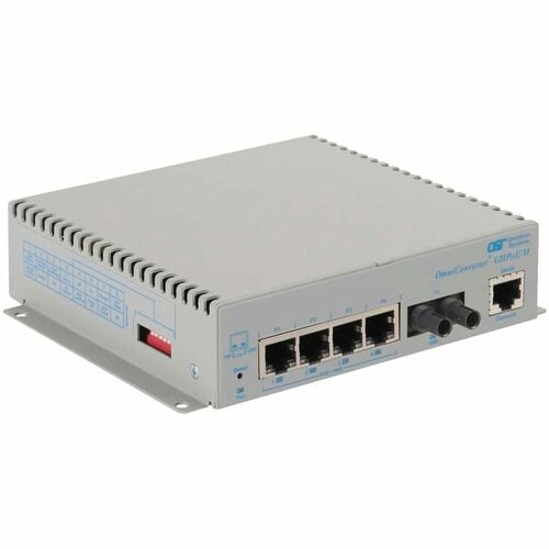GIGABIT 60W POE MEDIA CONVERTER 4X 10/100/1000T TO ST SM 12KM US AC