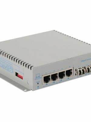 GIGABIT 60W POE MEDIA CONVERTER 4X 10/100/1000T TO 2X LC SM 12KM DC