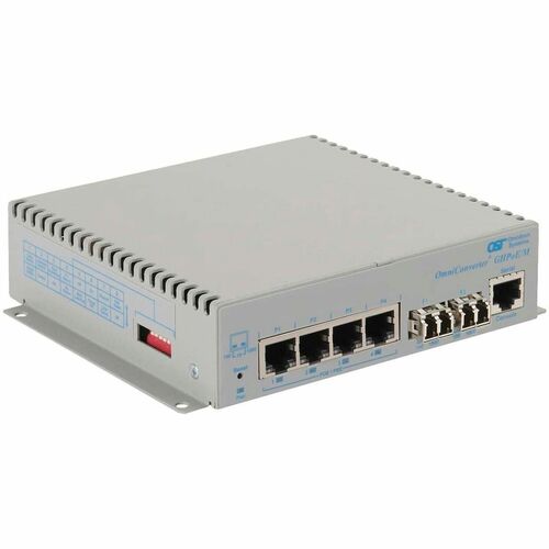 GIGABIT 60W POE MEDIA CONVERTER 4X 10/100/1000T TO 2X LC SM 12KM DC