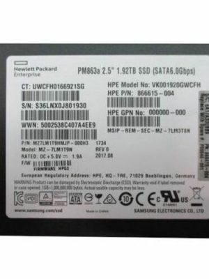 HP 1.9TB 6G SATA SOLID STATE DRIVE (SSD) 2.5-INCH SMALL FORM