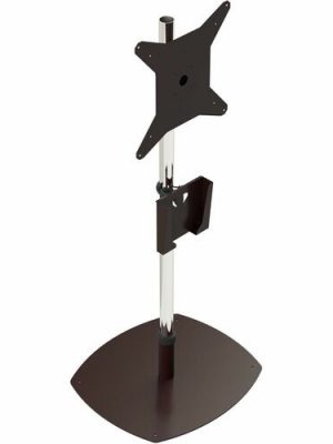 LOW-PROFILE SINGLE POLE BASE CHROME POLES AND BROCHURE HOLDER