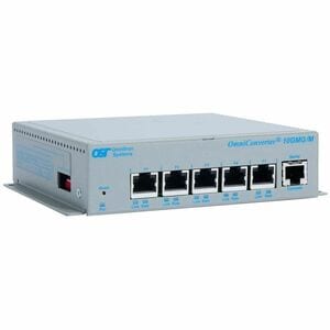 Omnitron Systems MULTI-GIGABIT ENET SWITCH RJ-45 2X MULTIGIG 2X 10/100/1000 DC 9655-1-14-9
