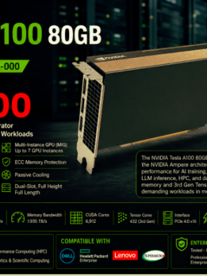 NVIDIA Tesla A100 80G 80GB data - 900-21001-0020-000 Used